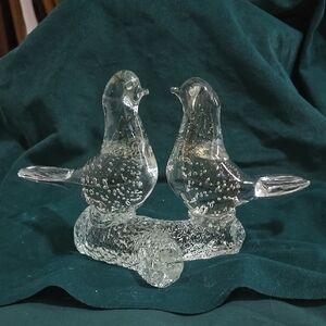 Gray Glass Art Bird Sculpture